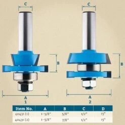 Rockler 2-Pc. Rail/Stile Shaker Cutter Router Bit Set - 1/2" Shank -Sale Tools Shop 13652
