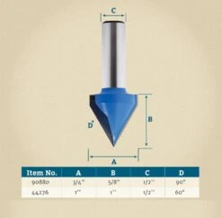 Rockler V-Groove Router Bits - 1/2" Shank -Sale Tools Shop 29081 01
